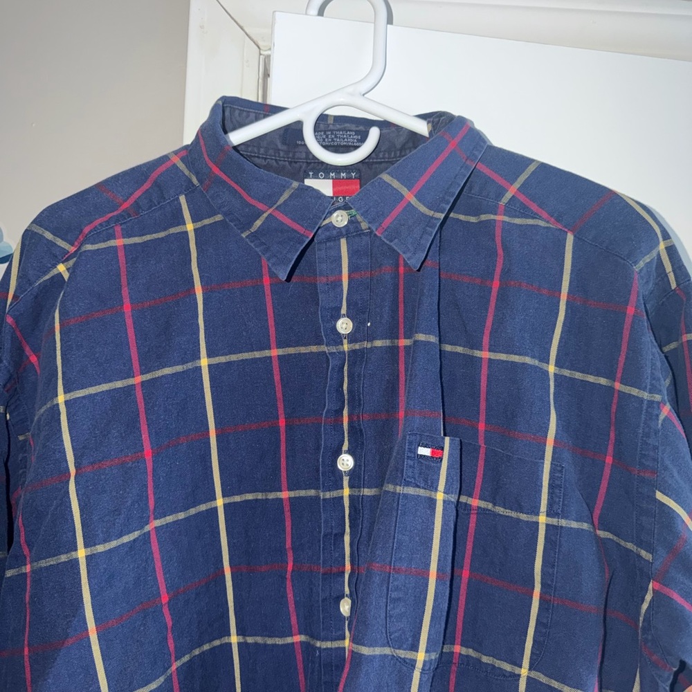 Tommy Hilfiger Men's Navy Checkered Shirt